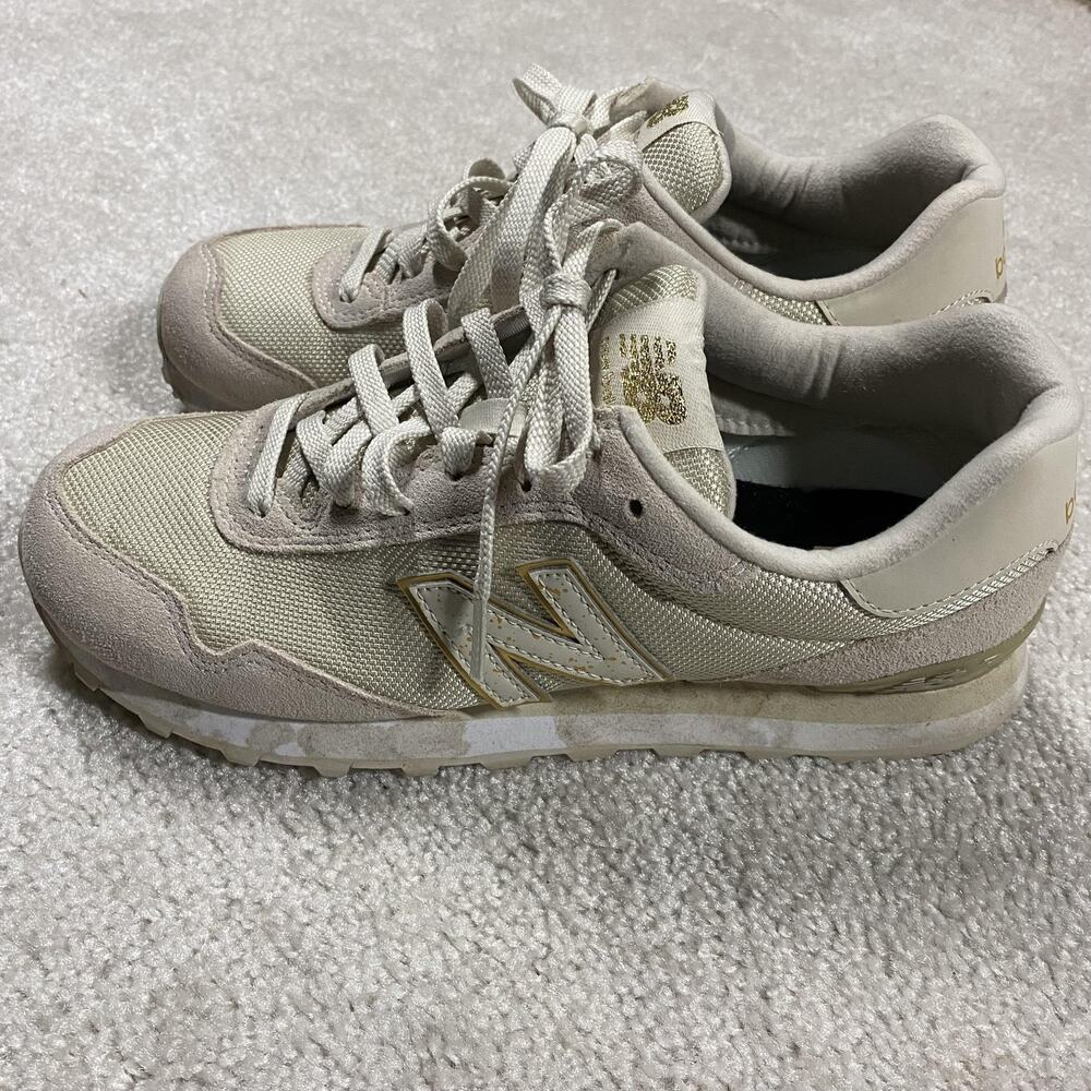 New Balance 515 Shoes Womens Size 8 Beige Mesh Suede Running Sneakers WL515HRO